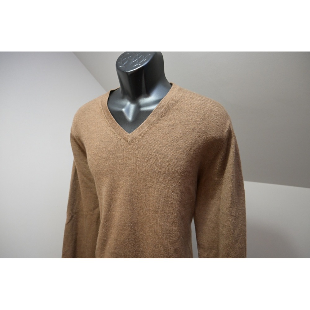 Brooks Brothers‎ 346 Sweater Mens XL Brown V-Neck Stretch Wool Long Sleeve EUC